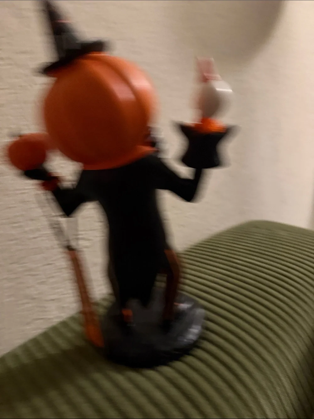 Halloween Pumpkin Figurine Decoration - Orange & Black